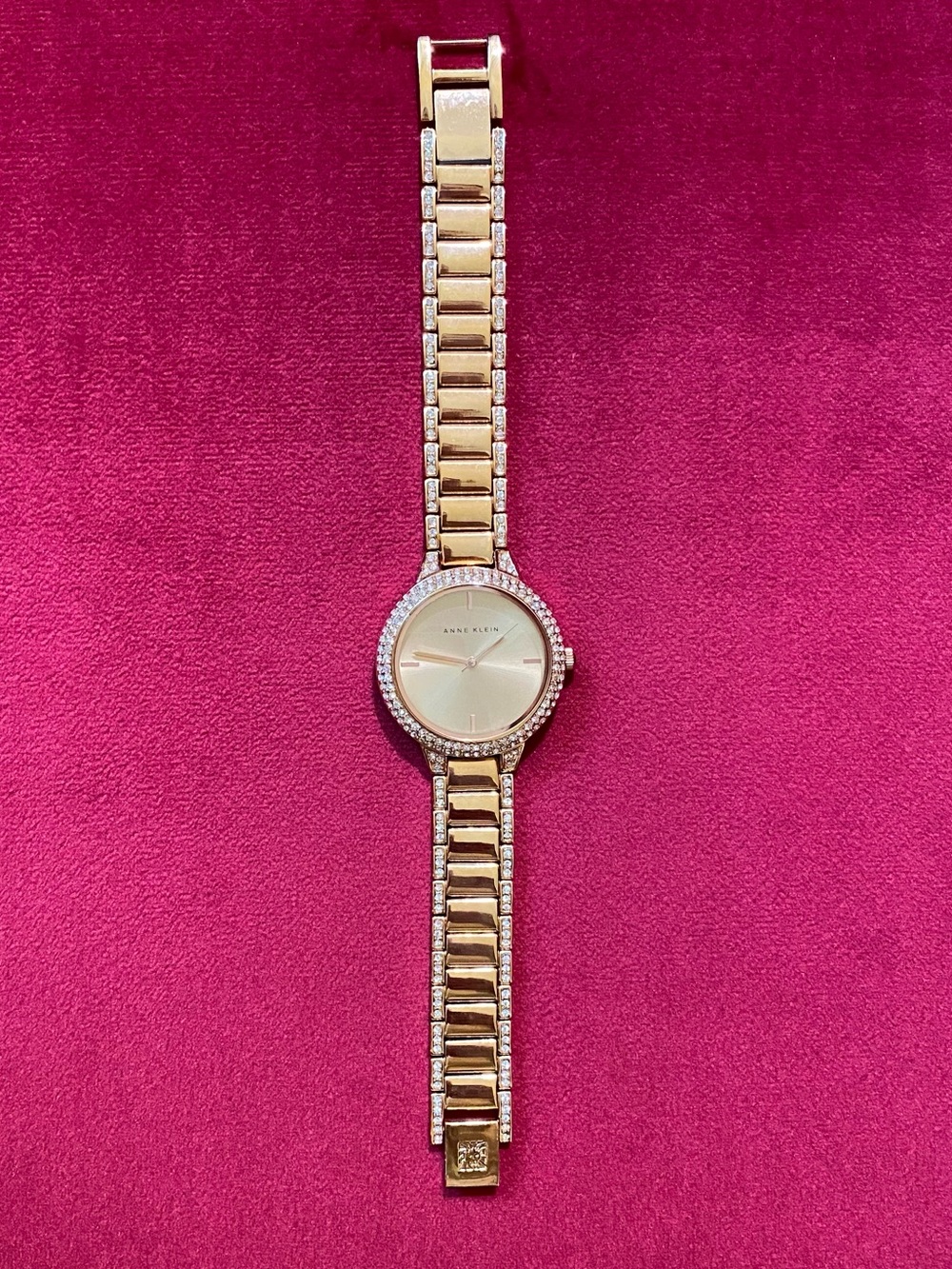 Anne Klein Rose Gold Tone Crystal Watch